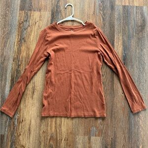 Time and Tru Women's Cinnamon Long Sleeve Top